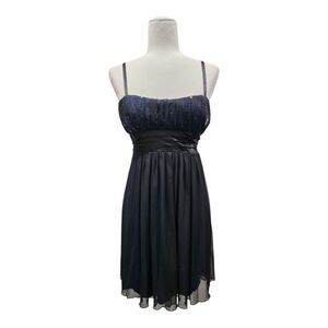 New! City Triangles Y2K Babydoll Sequin Dark Romantic Party Dress Bow Tie, M